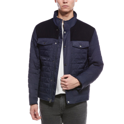 Cole Haan box triangle quilted wool-blend jacket