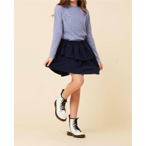 Vintage Havana girls layered skirt in navy