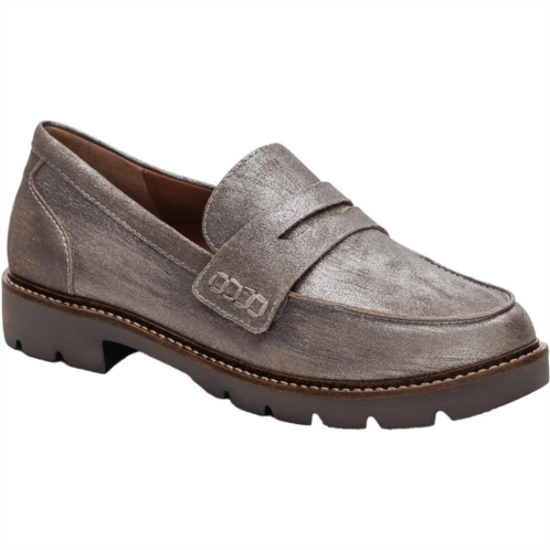 Aetrex womens collette loafers in brushed silver