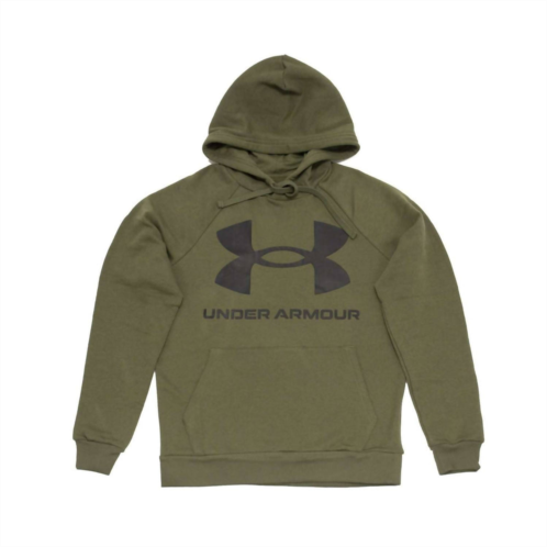 UNDER ARMOUR mens rival fleece big logo hoodie in marine od green