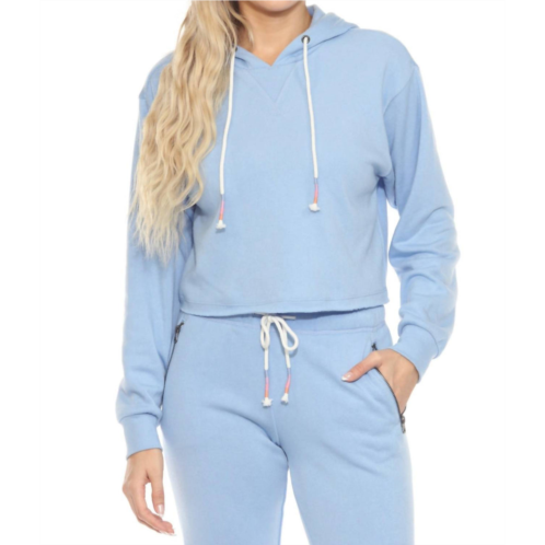 PJ Salvage faded nights crop hoodie in bright blue