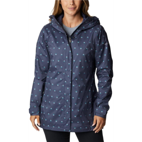 Columbia splash a little ii jacket womens blue polka dot full zip hooded ups685