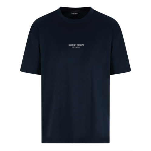GIORGIO ARMANI blue pure cotton interlock t-shirt