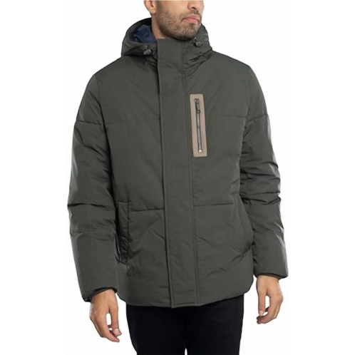 TED BAKER kinmont short hooded puffer jacket in green
