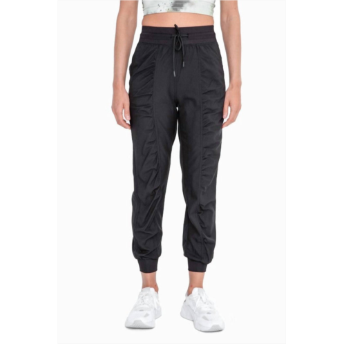 Mono b ruched front joggers in black