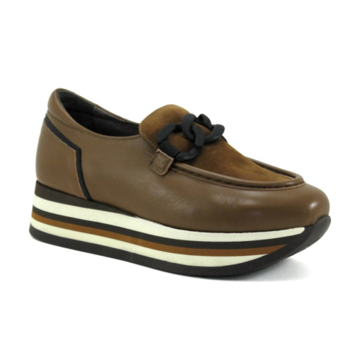 Softwaves womens cala platform shoes in cognac/wood