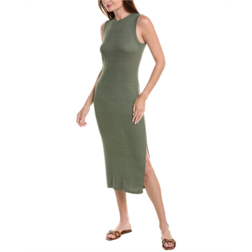 Onia linen-blend rib tank midi dress