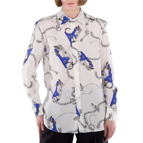 Burberry knight hardware-print silk shirt