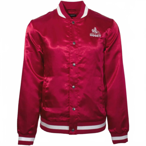 HOOEY mens bomber rodeo satin jacket in red