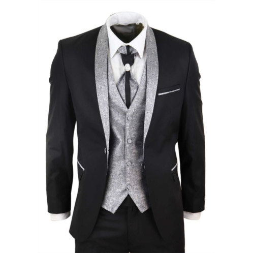 Oliver Tweed mens 4 pieceblack tailored wedding suit
