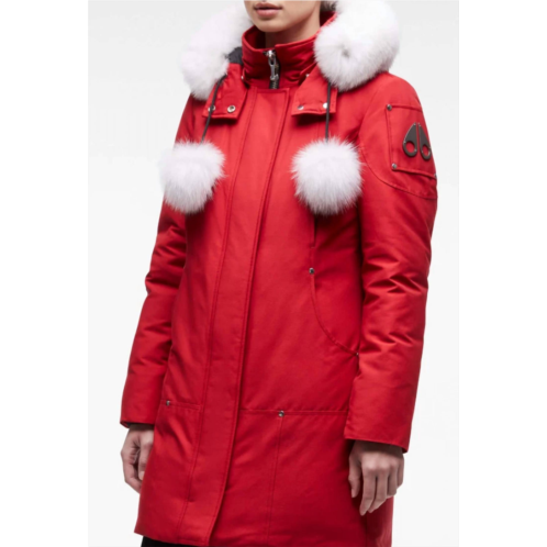 Moose Knuckles stirling hooded parka coat in deep red