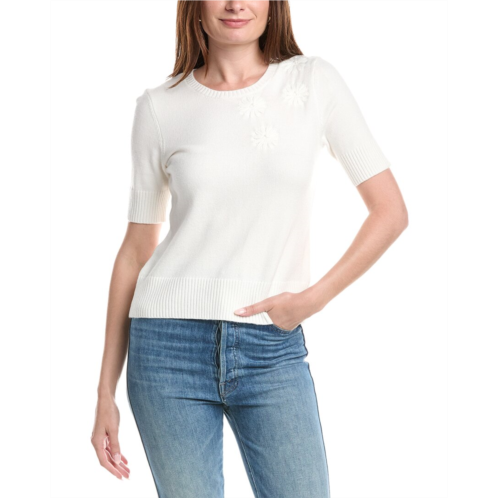 T Tahari floral applique sweater