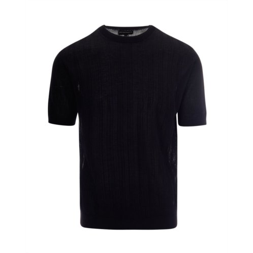 EMPORIO ARMANI classic round neck t-shirt with ribbed texture