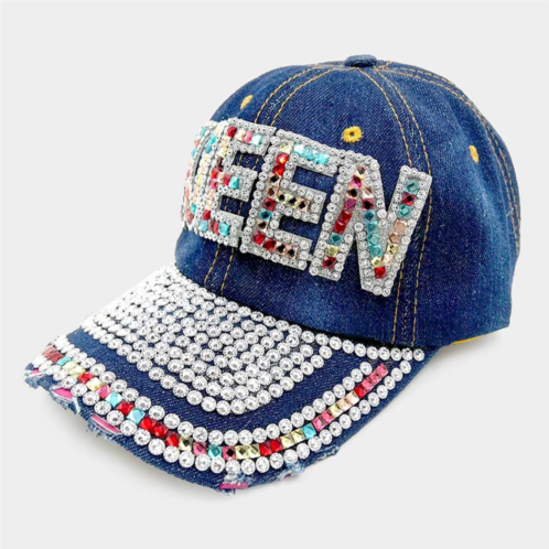 FASHNZFAB queen message bling baseball cap