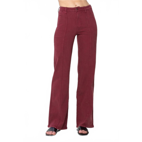 Judy Blue zone high waist front seam straight jean in burgundy
