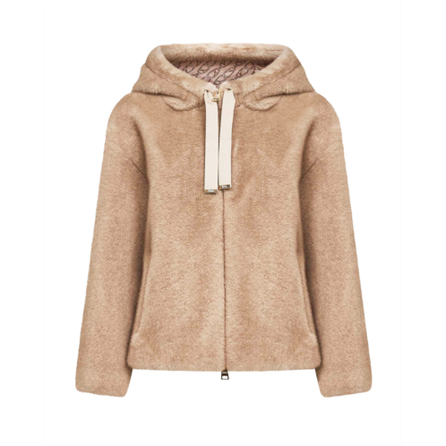 HERNO chantilly soft faux fur bomber jacket