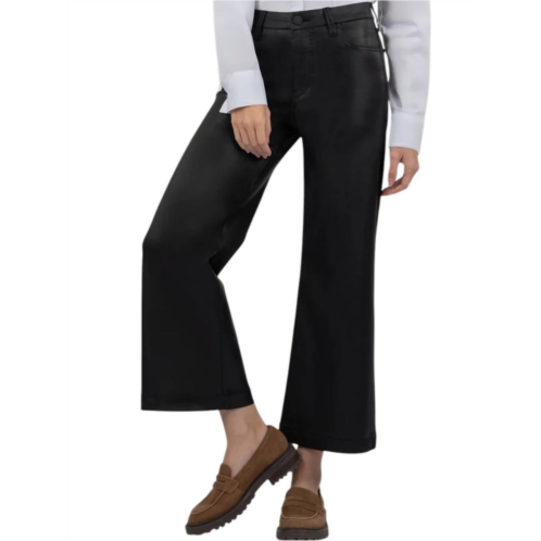 KUT FROM THE KLOTH meg coated high rise wide leg pants in black
