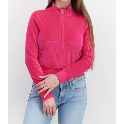 Juicy Couture long sleeve full zip solid sweatshirt in free love
