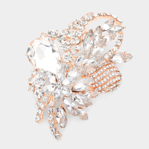 FASHNZFAB glass crystal bouquet brooch pendant