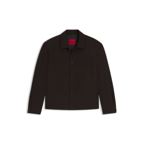 HUGO slim-fit jacket in herringbone performance-stretch cloth