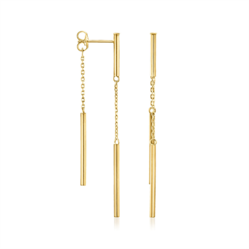 Canaria Fine Jewelry Canaria 10kt yellow gold front-back linear bar drop earrings