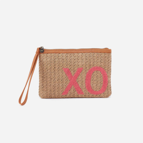 HOBO womens xoxo straw pouch wristlet in meadow rose