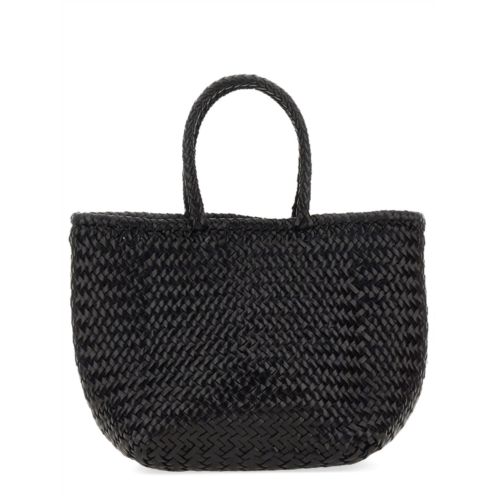 DRAGON DIFFUSION neutrals grace basket woven leather tote bag