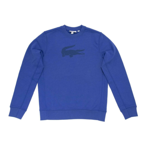 LACOSTE mens cotton croc graphic crew neck sweatshirt in electric
