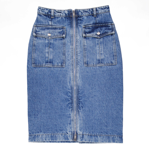 Bally hilda zip-front denim midi skirt