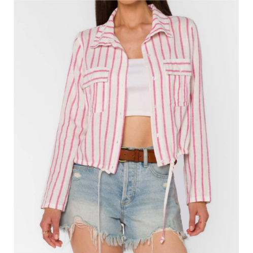 Velvet Heart seren jacket in fuchsia stripe