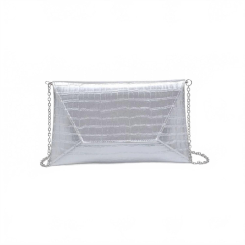 Urban Expressions womens cora croco textured envelope bag in silver