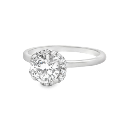 Allyanna Gifts womens moissanite halo flower ring in sterling silver