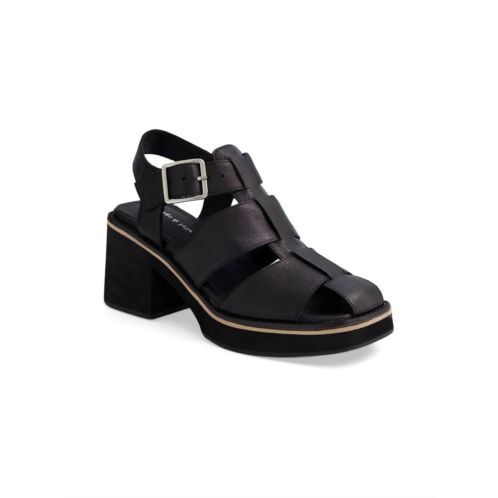 Django & Juliette womens jear leather platform sandals in black