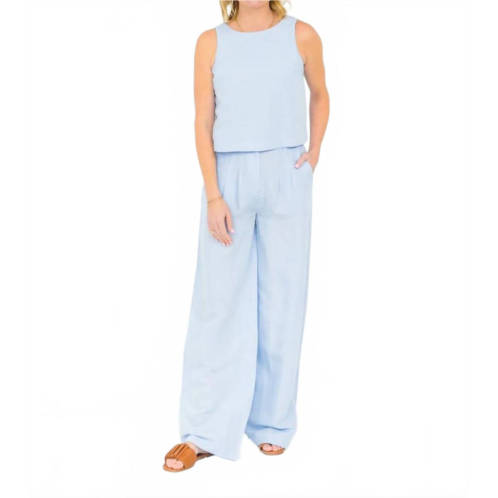FRENCH CONNECTION birdie linen trousers in blue