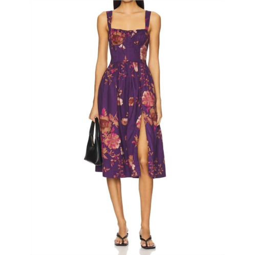 Free People laters baby midi dress in grape combo