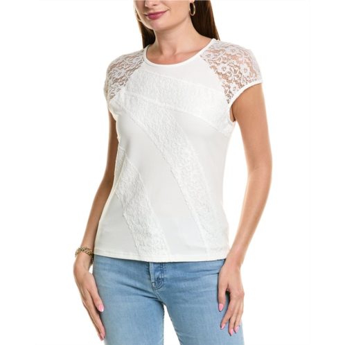 Nicole Miller lace trim t-shirt