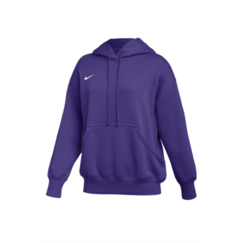 NIKE mens phoenix fleece polyester hoodie in field purple/white