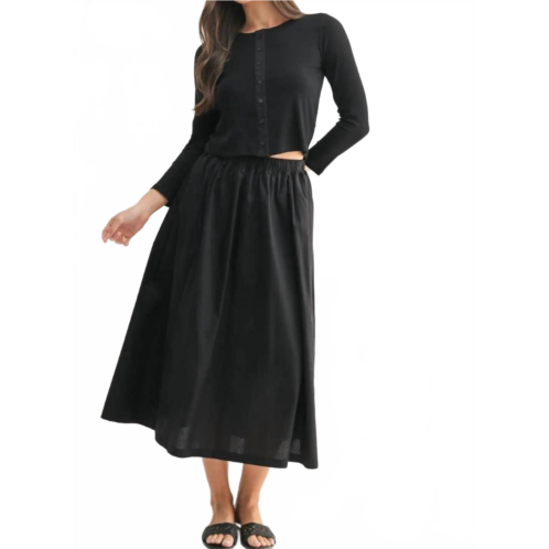 Mono b ashton cardigan and midi set in black