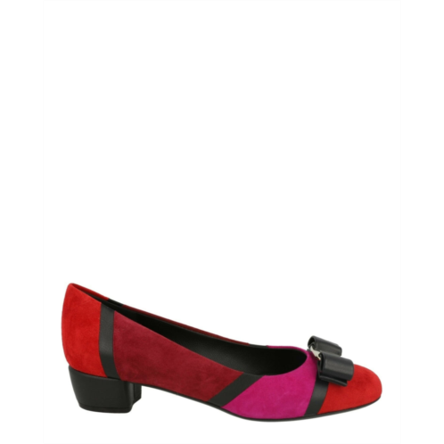 Salvatore Ferragamo vara suede patchowrk pumps - narrow width