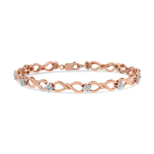 Haus of Brilliance 10k rose gold plated .925 sterling silver 1/2 cttw diamond infinity link tennis bracelet -7”