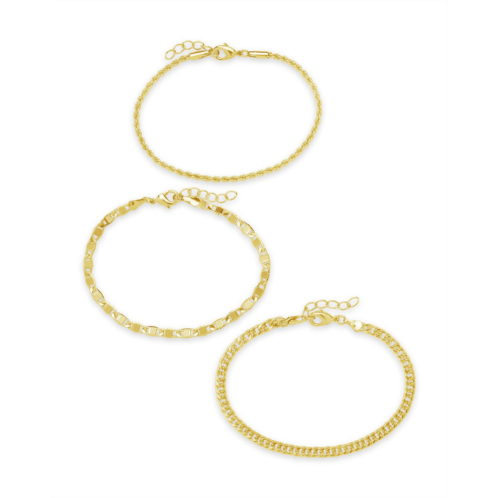 Sterling Forever bold chain bracelet set of 3