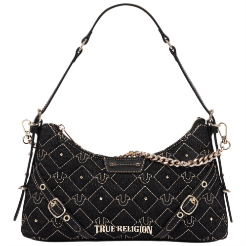 true religion studded denim chain shoulder bag