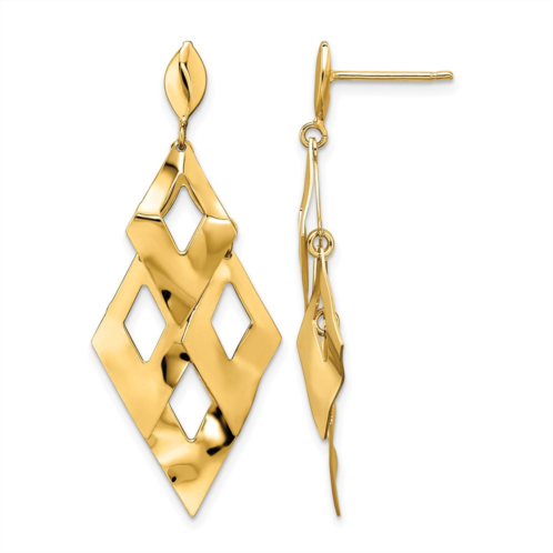 Diamond2Deal 14k yellow gold chandelier drop dangle earrings