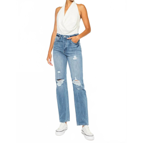 KanCan hattie high rise 90s straight leg jeans in blue