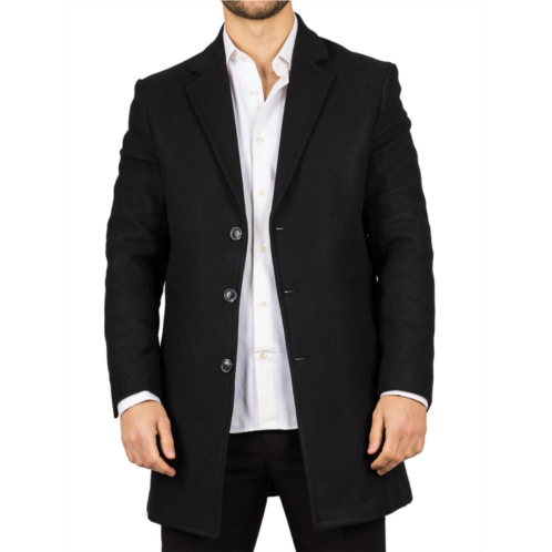 TruClothing notched lapel collar wool blend overcoat classic trench coat winter jacket