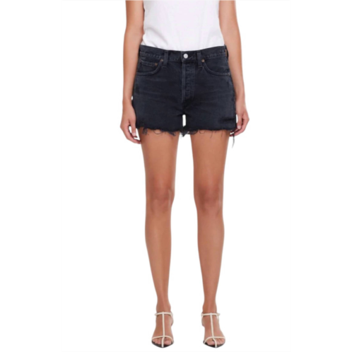 AGOLDE parker vintage cut off short in black
