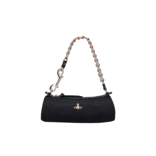 VIVIENNE WESTWOOD black cindy cylinder viscose shoulder bag