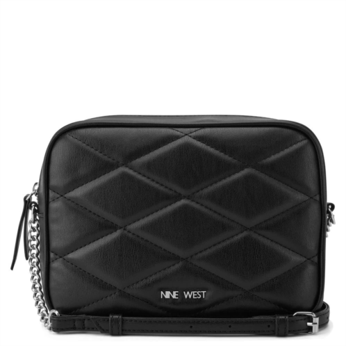 nine west issy camera bag womens black quilted adjustable shoulder strap gbo3094