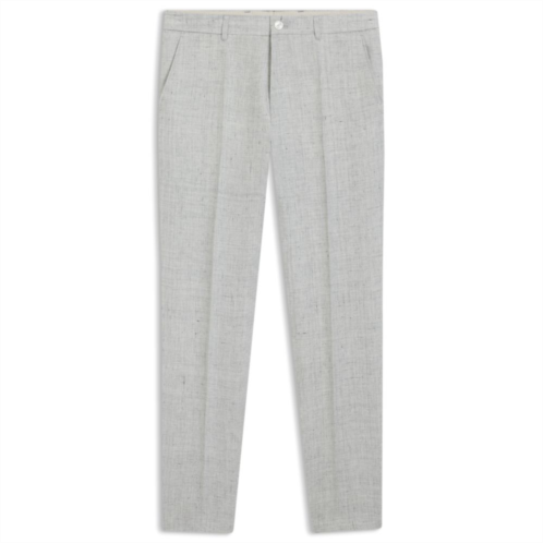 BOSS slim-fit trousers in patterned linen