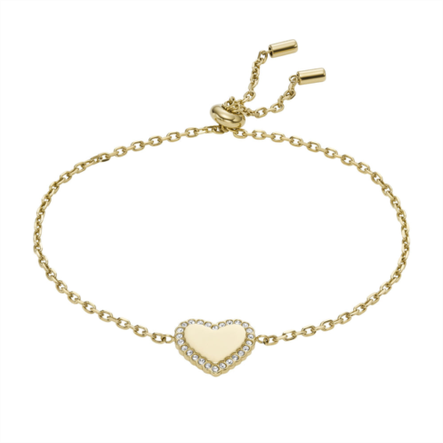 Fossil womens elliott gold-tone stainless steel chain bracelet
